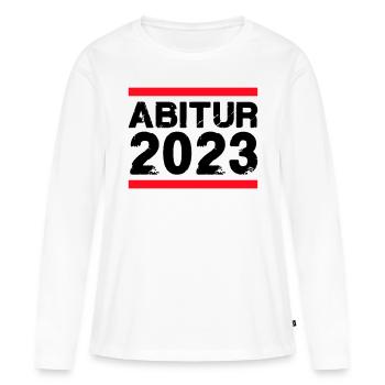 Obtention du diplôme d’études secondaires 2023 - T-shirt manches longues Premium bio Femme - blanc - Devant - Julia (174cm)