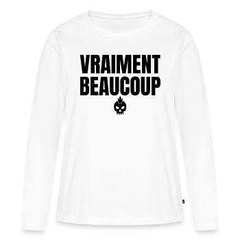 vraiment beaucoup - T-shirt manches longues Premium bio Femme - blanc - Devant - Julia (174cm)
