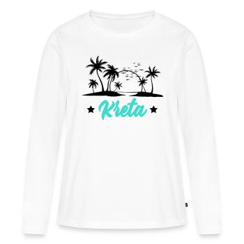 Crète - T-shirt manches longues Premium bio Femme - blanc - Devant - Julia (174cm)