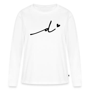 Point (d) Cursive - Women's Premium Organic Long Sleeve Shirt - white - Front - Julia (174cm)