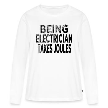 Prise Profession Ingénieur Electrique Caméraman - T-shirt manches longues Premium bio Femme - blanc - Devant - Julia (174cm)