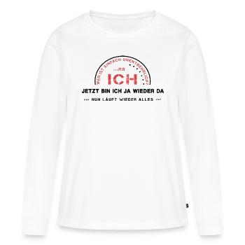 Indispensable ego I - T-shirt manches longues Premium bio Femme - blanc - Devant - Julia (174cm)