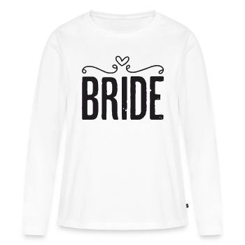 Enterrement De Vie De Jeune Fille EVJF Team Bride - T-shirt manches longues Premium bio Femme - blanc - Devant - Julia (174cm)