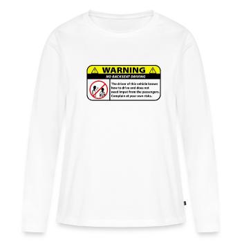 Informationen für Passagiere - Frauen Premium Bio Langarmshirt - Weiß - Vorne - Julia (174cm)