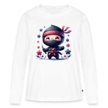 Ninja - T-shirt manches longues Premium bio Femme - blanc - Devant - Julia (174cm)