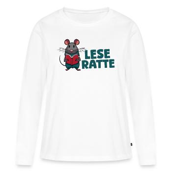 Leseratte - Frauen Premium Bio Langarmshirt - Weiß - Vorne - Julia (174cm)