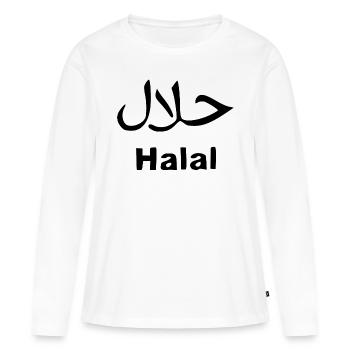 Halal - Religion - Islam - T-shirt manches longues Premium bio Femme - blanc - Devant - Julia (174cm)