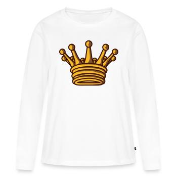 Conception de la couronne du roi d’or - T-shirt manches longues Premium bio Femme - blanc - Devant - Julia (174cm)