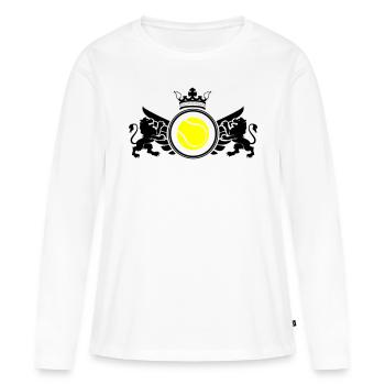 Emblème de tennis - T-shirt manches longues Premium bio Femme - blanc - Devant - Julia (174cm)
