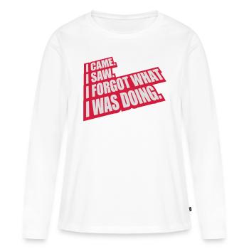 Je suis venu voir oublier - T-shirt manches longues Premium bio Femme - blanc - Devant - Julia (174cm)