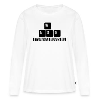 c’est ce qui m’émeut - T-shirt manches longues Premium bio Femme - blanc - Devant - Julia (174cm)