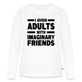 Athéisme - T-shirt manches longues Premium bio Femme - blanc - Devant - Julia (174cm)