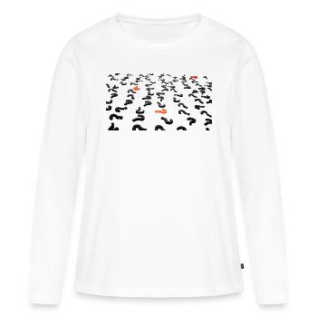 Fragezeichen/Point d’interrogation - T-shirt manches longues Premium bio Femme - blanc - Devant - Julia (174cm)