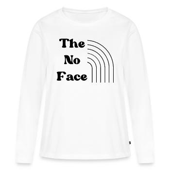 Sans visage forme - T-shirt manches longues Premium bio Femme - blanc - Devant - Julia (174cm)