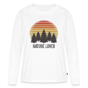 Amoureux de la nature Amoureux de la nature La nature proche de la nature - T-shirt manches longues Premium bio Femme - blanc - Devant - Julia (174cm)