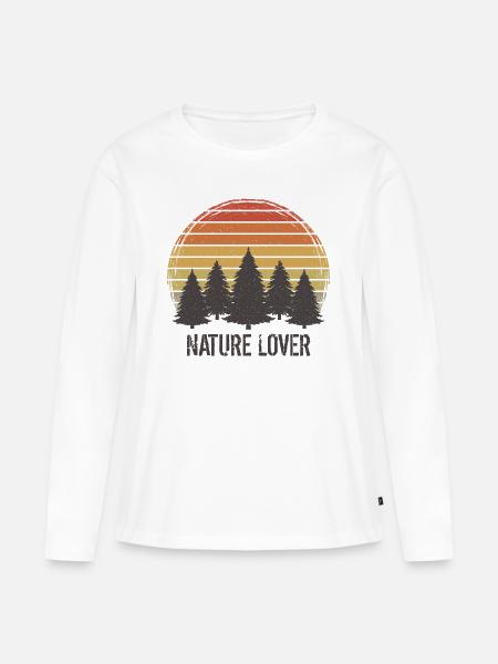 Nature Lover Naturliebhaber Natur naturverbunden - Frauen Premium Bio Langarmshirt - Weiß