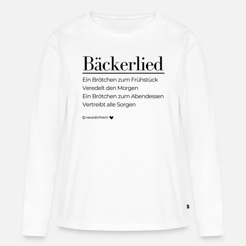 Ode an den Bäcker - schwarz - Frauen Premium Bio Langarmshirt - Weiß