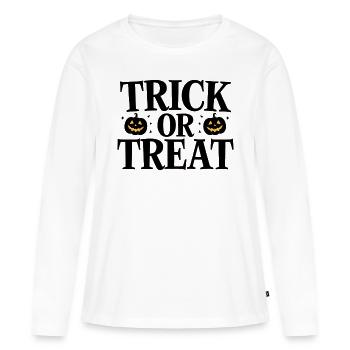 Trick or Treat - Frauen Premium Bio Langarmshirt - Weiß - Vorne - Julia (174cm)