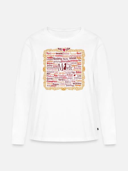 Midwife in 76 languages - Frauen Premium Bio Langarmshirt - Weiß