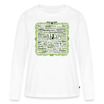 Hebamme International grü - Frauen Premium Bio Langarmshirt - Weiß - Vorne - Julia (174cm)