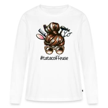 Dutt Tante Friseur Super Tante Friseur - Frauen Premium Bio Langarmshirt - Weiß - Vorne - Julia (174cm)
