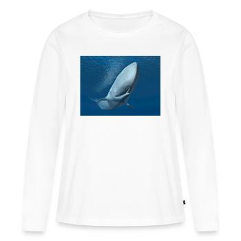 Cachalot, baleine, baleine, idée cadeau - T-shirt manches longues Premium bio Femme - blanc - Devant - Julia (174cm)