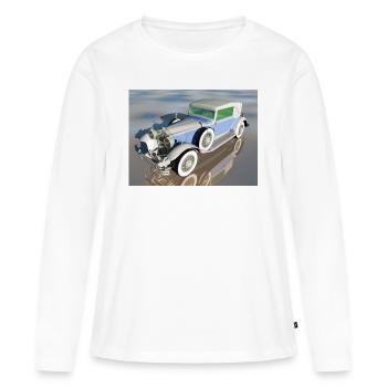 Oldtimer, Auto, Automobil, Geschenkidee - Frauen Premium Bio Langarmshirt - Weiß - Vorne - Julia (174cm)