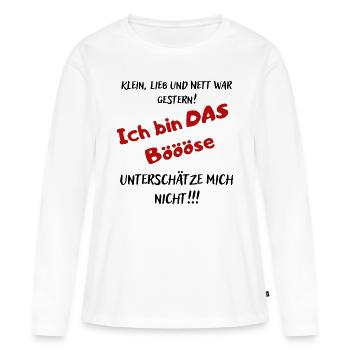 Klein Lieb und Nett war gestern - Frauen Premium Bio Langarmshirt - Weiß - Vorne - Julia (174cm)
