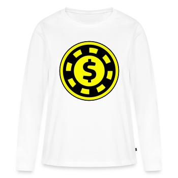 Cercle de jetons de poker - T-shirt manches longues Premium bio Femme - blanc - Devant - Julia (174cm)