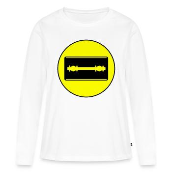 Razor Blade Icon Circle - Women's Premium Organic Long Sleeve Shirt - white - Front - Julia (174cm)