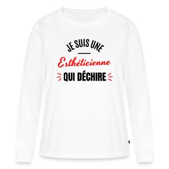 I AM A ESTHETICIAN WHO DECHIRES - Women's Premium Organic Long Sleeve Shirt - white - Front - Julia (174cm)