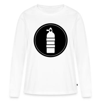 Cercle de plongée à l’oxygène - T-shirt manches longues Premium bio Femme - blanc - Devant - Julia (174cm)