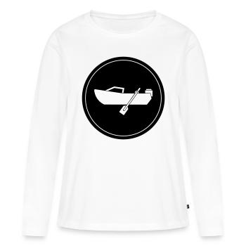 cercle d’icônes de démarrage - T-shirt manches longues Premium bio Femme - blanc - Devant - Julia (174cm)