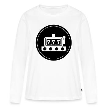 Cercle de bandits manchots - T-shirt manches longues Premium bio Femme - blanc - Devant - Julia (174cm)