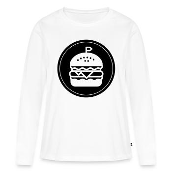 Cercle d’icônes de hamburger - T-shirt manches longues Premium bio Femme - blanc - Devant - Julia (174cm)