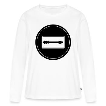 Razor Blade Icon Circle - Women's Premium Organic Long Sleeve Shirt - white - Front - Julia (174cm)
