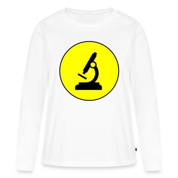 Icône d’icône de microscope - T-shirt manches longues Premium bio Femme - blanc - Devant - Julia (174cm)