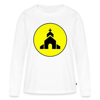 Kirche glaube - Frauen Premium Bio Langarmshirt - Weiß - Vorne - Julia (174cm)