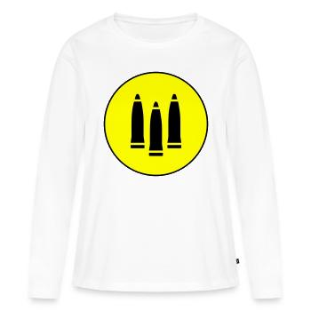Icône de l’icône de la cartouche - T-shirt manches longues Premium bio Femme - blanc - Devant - Julia (174cm)