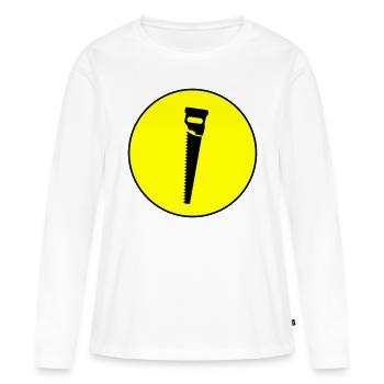 Icône de scie - T-shirt manches longues Premium bio Femme - blanc - Devant - Julia (174cm)
