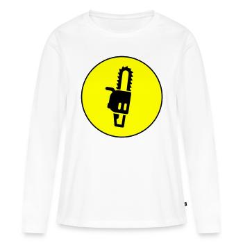 Icône d’icône de tronçonneuse - T-shirt manches longues Premium bio Femme - blanc - Devant - Julia (174cm)