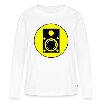 Symbole de musique des haut-parleurs - T-shirt manches longues Premium bio Femme - blanc - Devant - Julia (174cm)