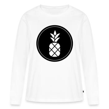 ananas frucht - Frauen Premium Bio Langarmshirt - Weiß - Vorne - Julia (174cm)