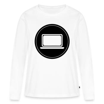 Ordinateur portable Pc Office - T-shirt manches longues Premium bio Femme - blanc - Devant - Julia (174cm)