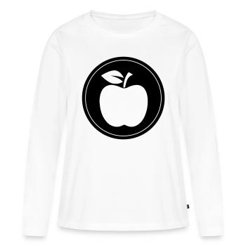 Symbole Apple - T-shirt manches longues Premium bio Femme - blanc - Devant - Julia (174cm)