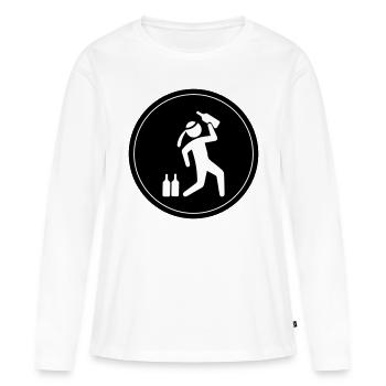 Cercle de consommation d’alcool - T-shirt manches longues Premium bio Femme - blanc - Devant - Julia (174cm)
