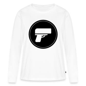 Cercle de pluie d’argent d’armes à feu - T-shirt manches longues Premium bio Femme - blanc - Devant - Julia (174cm)