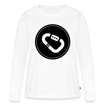 Kletterausrüstung Karabiner Kreis - Frauen Premium Bio Langarmshirt - Weiß - Vorne - Julia (174cm)