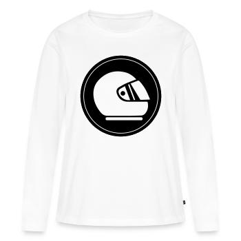 Pilote de course barre cercle de course - T-shirt manches longues Premium bio Femme - blanc - Devant - Julia (174cm)