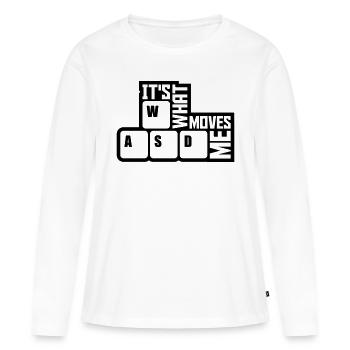 c’est ce qui m’émeut - T-shirt manches longues Premium bio Femme - blanc - Devant - Julia (174cm)